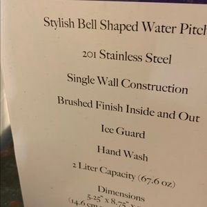 Water Pitcher Bell Shaped,  2 L (67.6 oz)